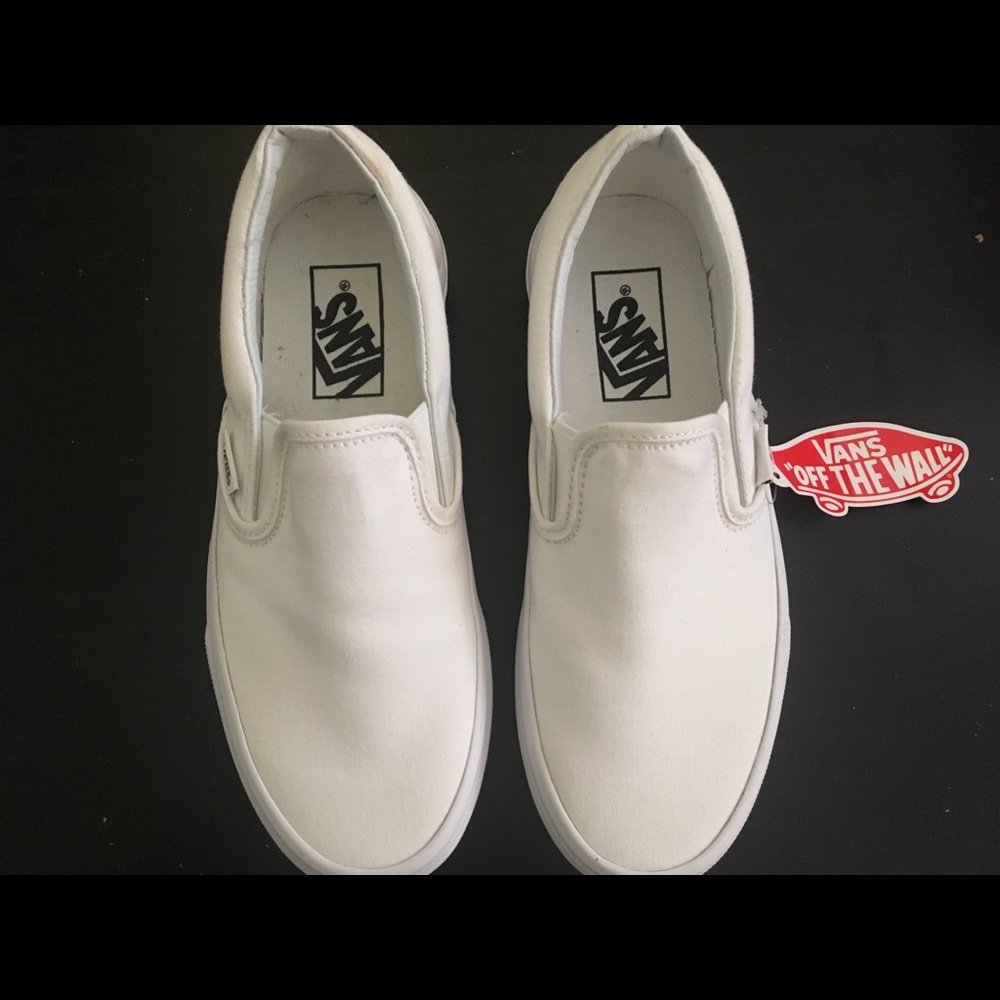 SLIP ON WHITE VANS BRAND NEW WITH TAGS NEVER WORN